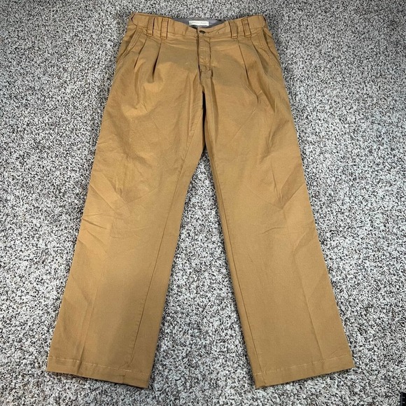 Territory Ahead Men Mission Comfort Pleat Front Chino Pants 33x30 Bourbon Cotton